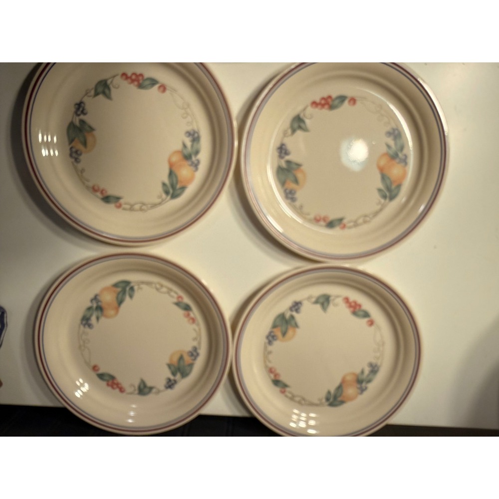 Corelle Abundance Fruit Pattern Salad Dessert Plates 8.5 Inch Set of 4 Vitrelle